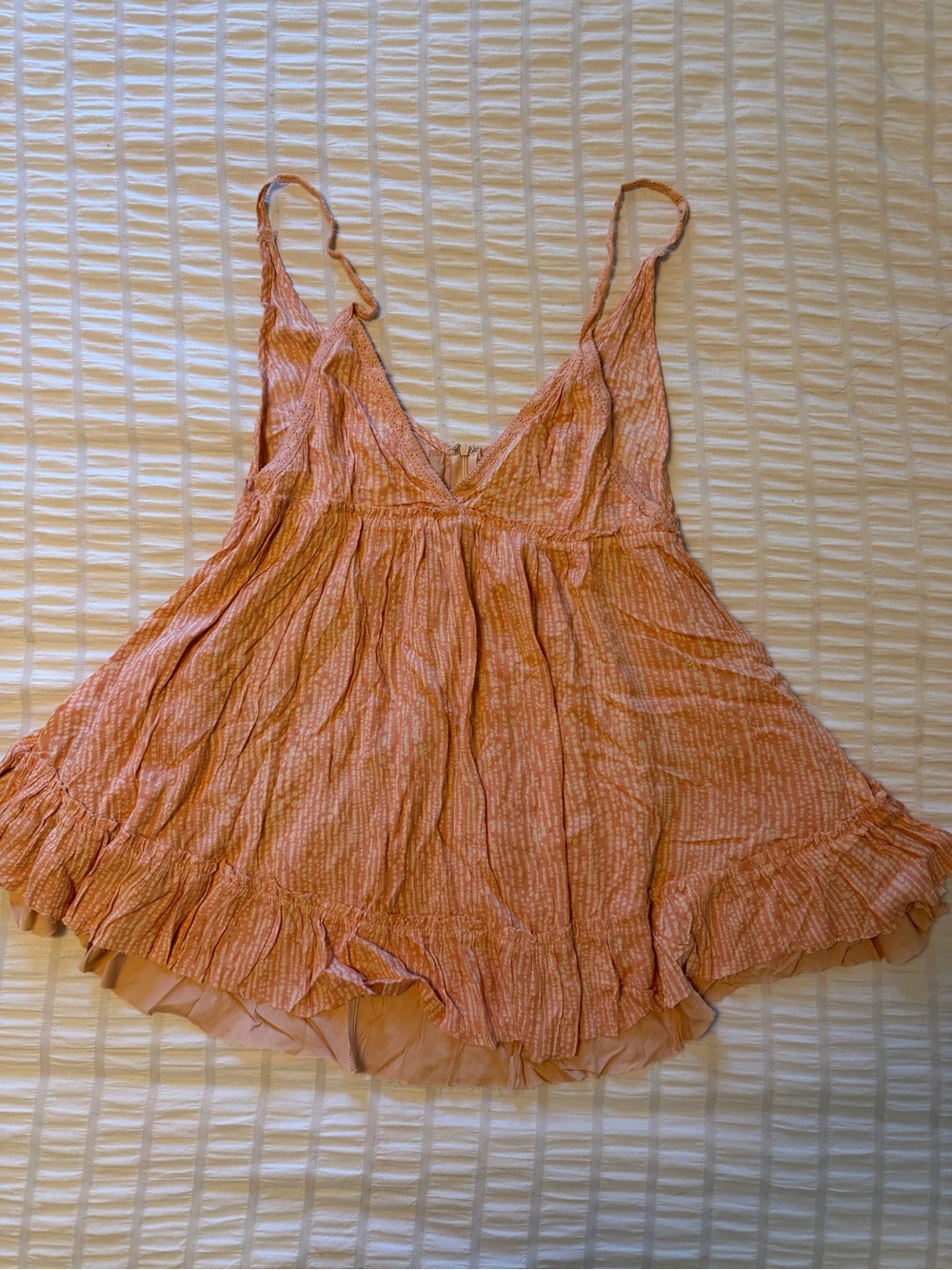 By Together Peach Tiered Ruffle Mini Dress